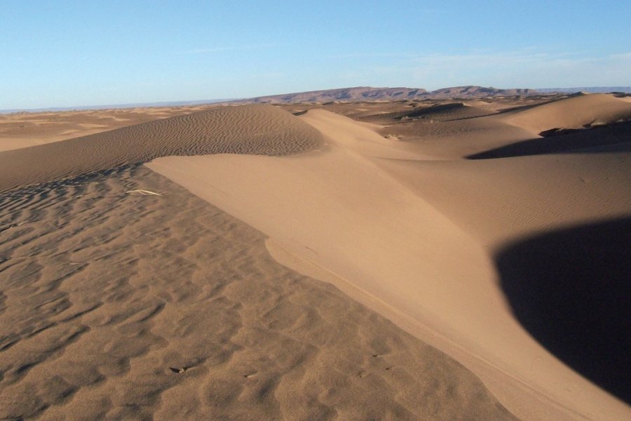 Lumière sur le sable des dunes de M'Hamid. Stéphan SZEREMETA