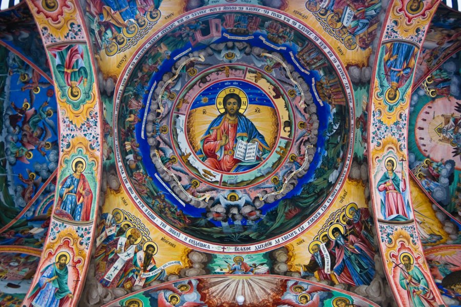 Fresque à l'intérieur du monastère de Rila. Fat Jackey - Shutterstock.com