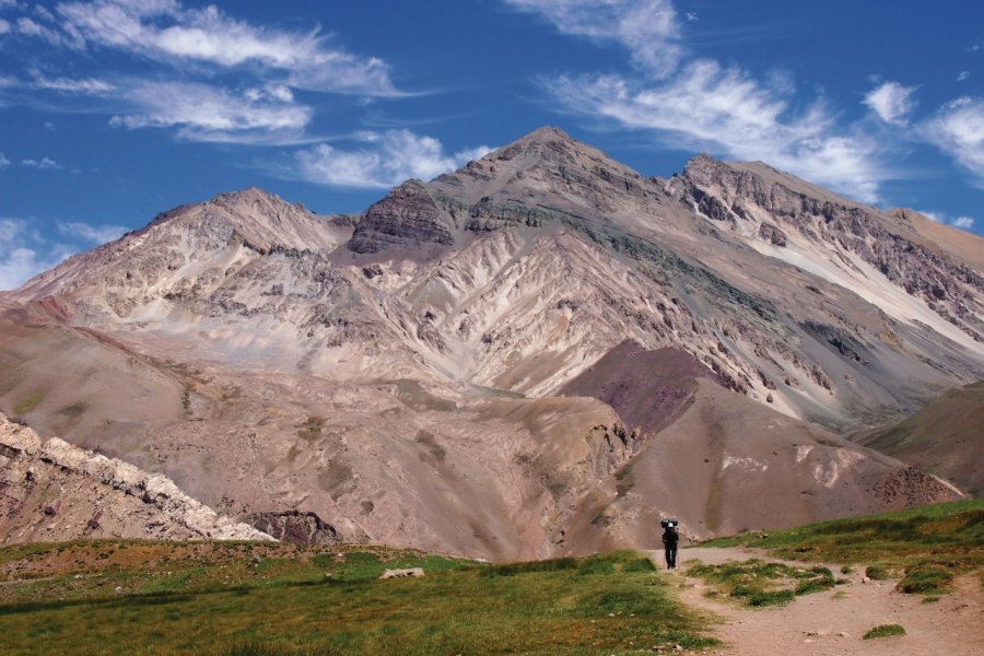 Départ de trek au parc provincial de l'Aconcagua. Maxime DRAY