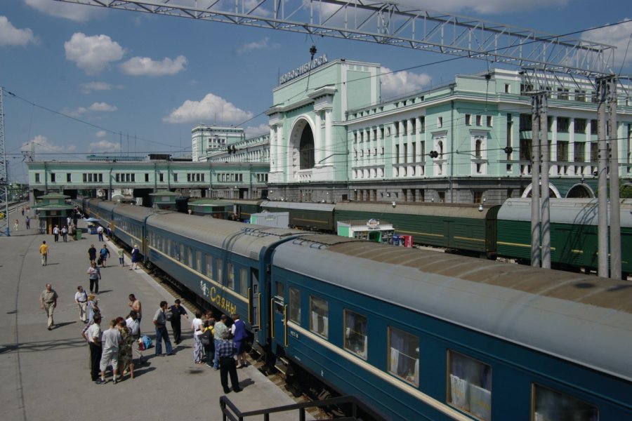 La gare centrale de Novossibirsk, plus grande gare ferroviaire de Sibérie Stéphan SZEREMETA