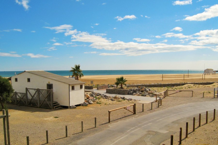 La plage des chalets à Gruissan, où a été tourné le film 