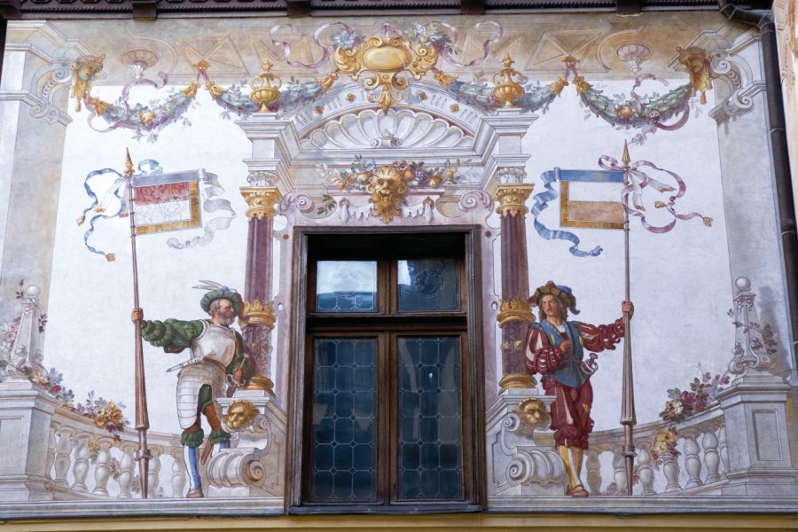 Fresque en trompe-l'oeil du château Peles. Alamer - Iconotec