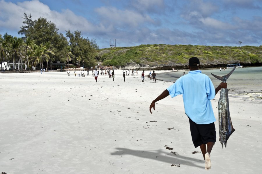 Retour de pêche, plage de Malindi. lino beltrame - Fotolia