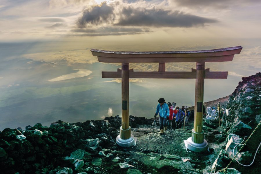 Au sommet du Mont Fuji à 3,776 mètres 