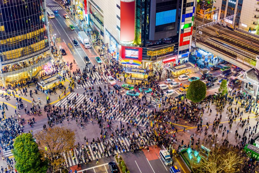 Le célèbre passage piéton du quartier de Shibuya. Sean Pavone - Shutterstock.com