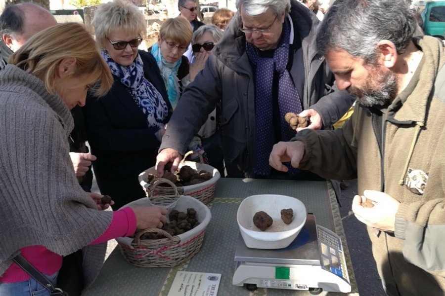 Un jeudi de marché aux truffes noires. Laurent BOSCHERO