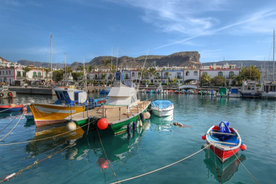 Bateaux de pêche amarrés dans le petit port de plaisance de Puerto de Mogán. Mihai-Bogdan Lazar - Shutterstock.com