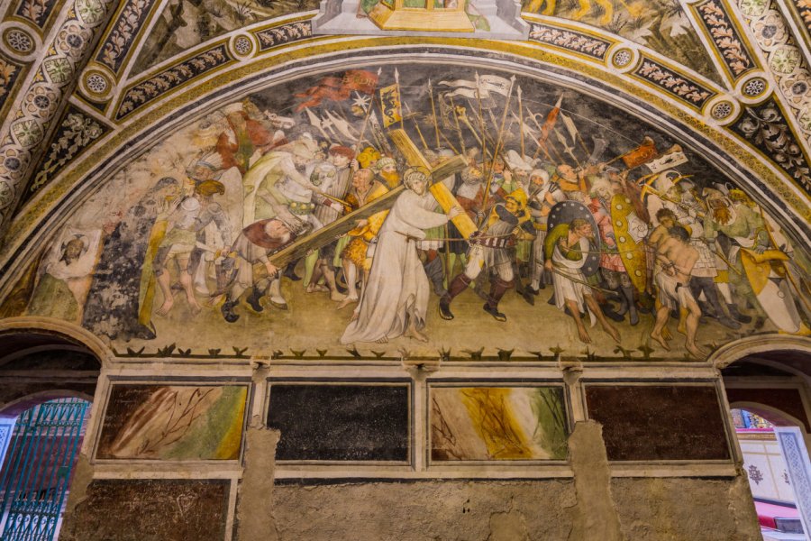 Fresques de l'abbaye Sant'Antonio di Ranverso réalisées par Giacomo Jacqueiro. Michele Vacchiano- Shutterstock.com