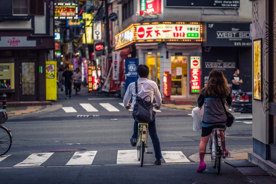 Le vélo fait partie du quotidien de nombreux Japonais, Osaka. shutterstock - RPBaiao