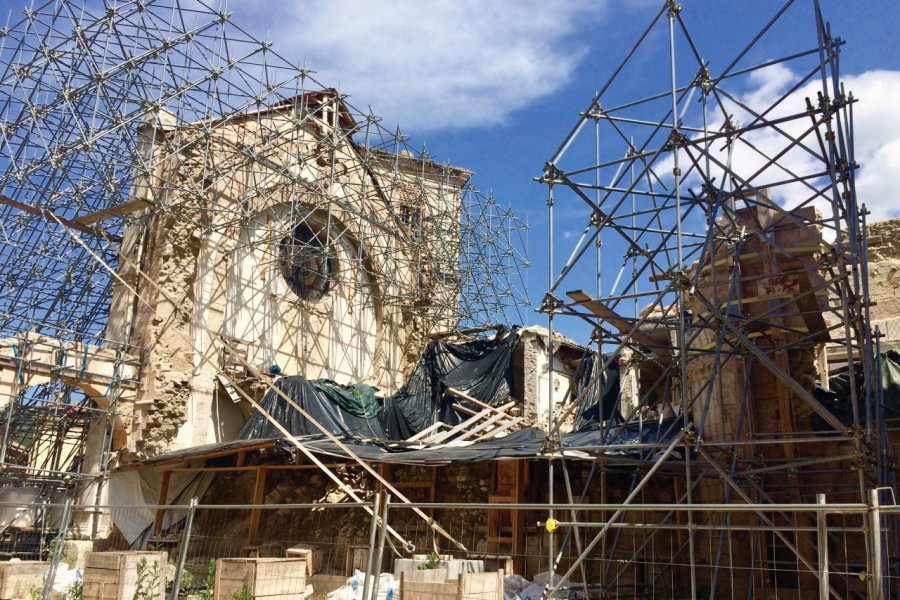 La cathédrale de Norcia, en grande partie détruite suite au séisme du 30 octobre 2016. Muriel PARENT