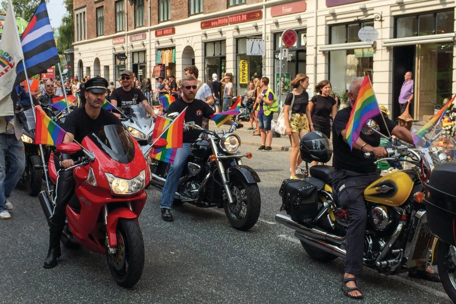 Défilé des motards à la Gay Pride de Copenhague. stone973