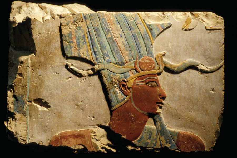 Musée de Louxor, haut-relief calcaire représentant le pharaon Thoutmôsis III. Sylvain GRANDADAM