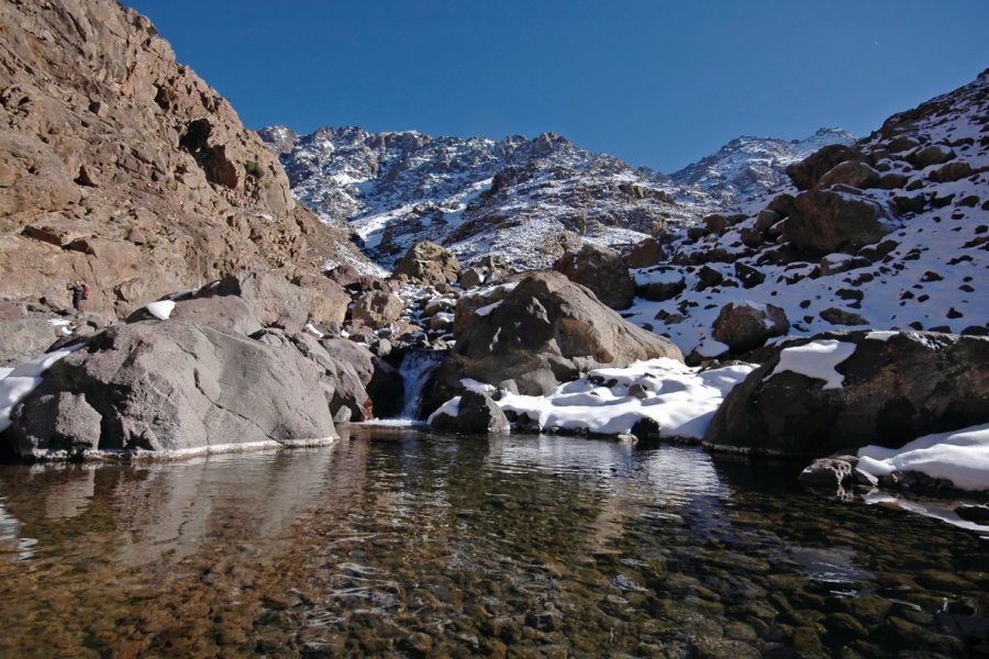 Paysage enneigé sur la route du mont Toubkal. Bhairav - iStockphoto