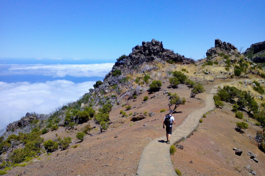 Paysage de la cordillère centrale de Madère, en route vers le point culminant Pico Ruivo.. Ludovic DE SOUSA