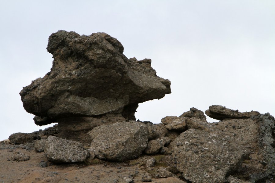 Les rochers ont des formes inspirantes au volcan Snaefellsjökull. Stéphan SZEREMETA