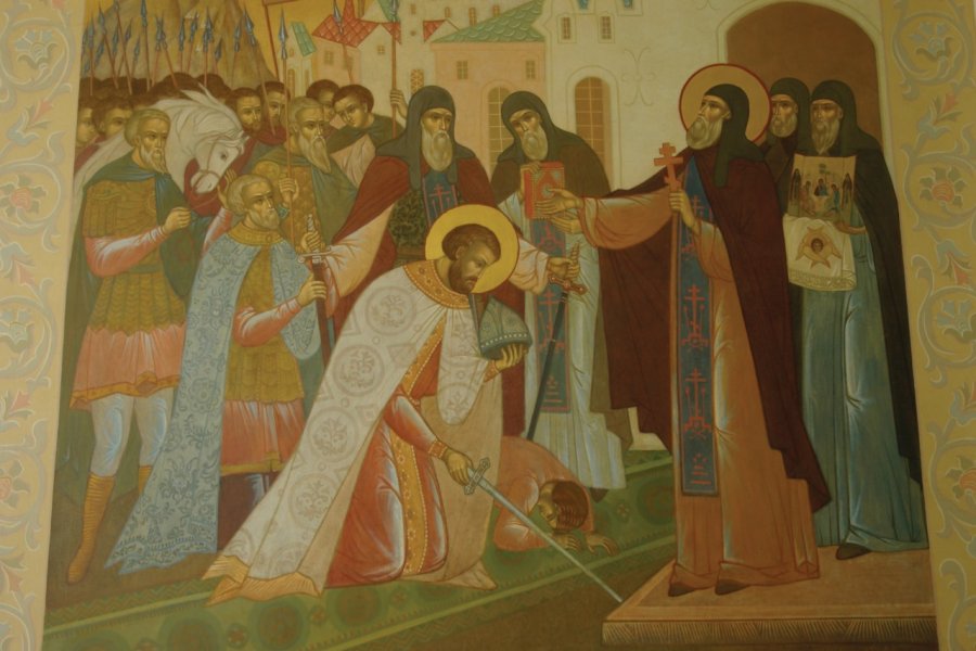 Saint-Serge, sur une fresque de la tour Krasnaïa Stéphan SZEREMETA
