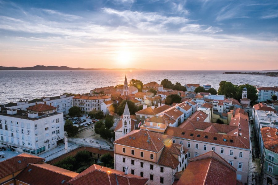 City of Zadar skyline sunset view, Dalmatia, Croatia)