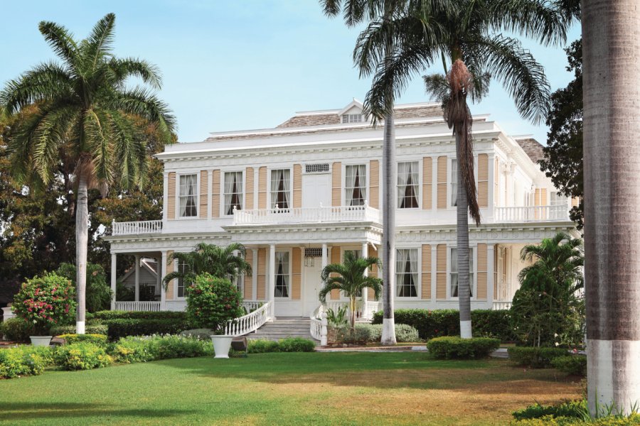 Kingston, Jamaica - April 2, 2011 : It was built in 1881 by George Stiebel, first black millionaire. The government bought and restored the building in 1967 to house the National Gallery of Jamaica. It's one of Jamaica's most celebrated historical landmarks. narvikk