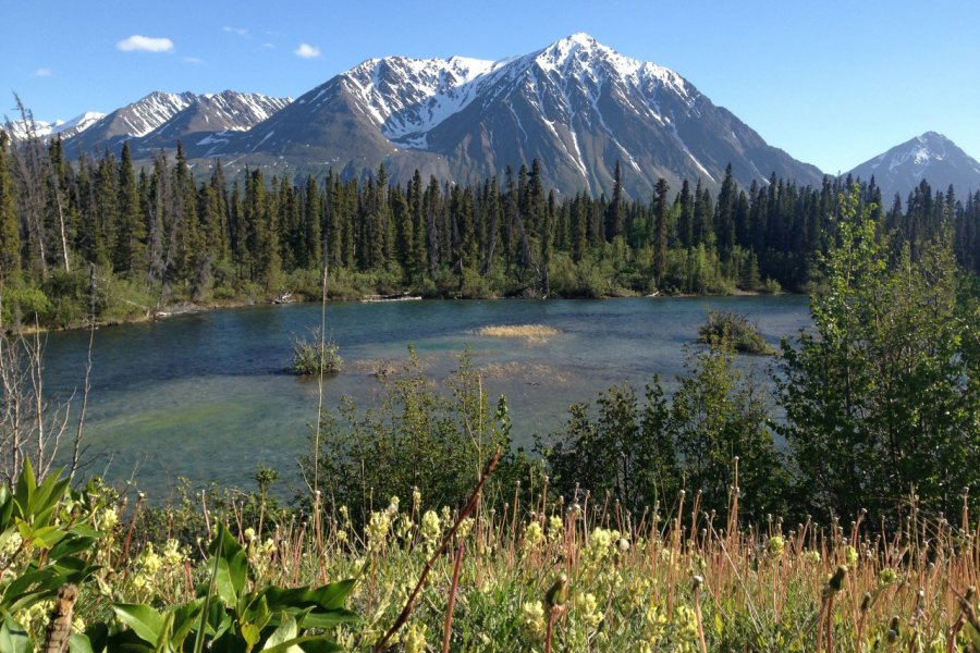 Rivière et montagnes au printemps. Anne MOY