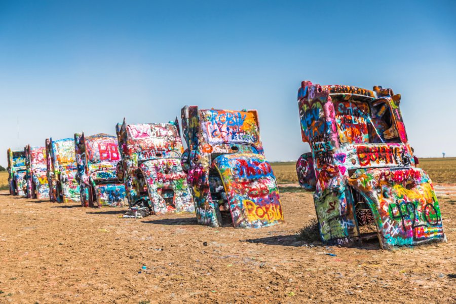 Cadillac Ranch. YuniqueB - Shutterstock.com