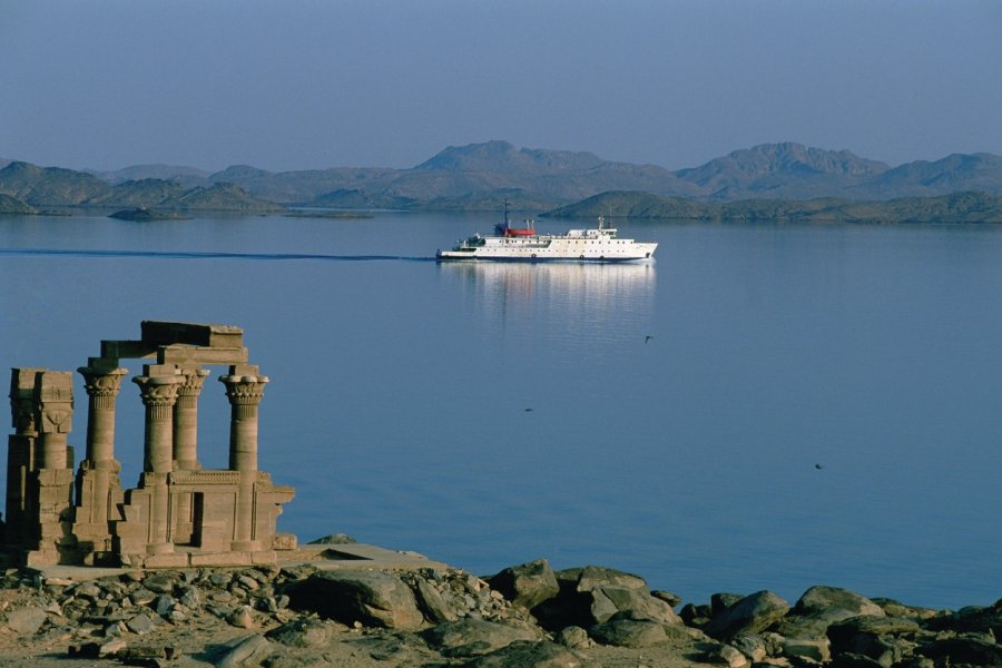 Le kiosque de Kertassi sur le lac Nasser.<br /> Siegfried Stoltzfuss - Iconotec