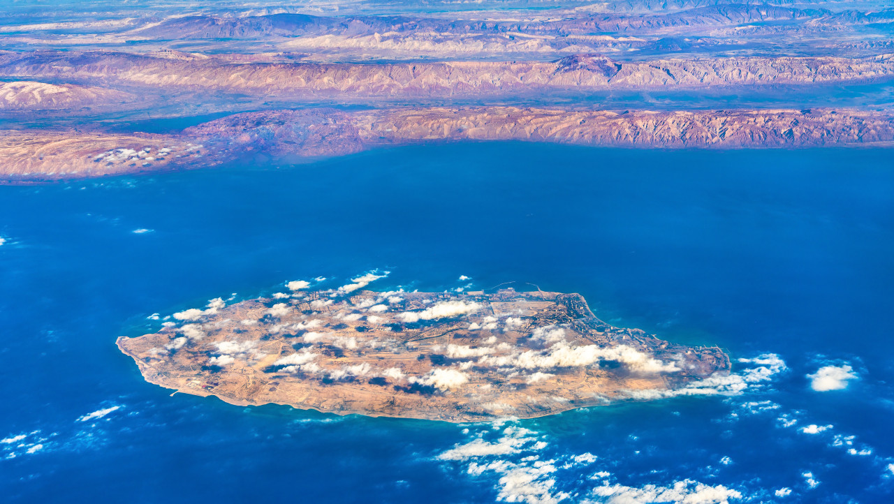Vue aérienne de l'île de Kish.