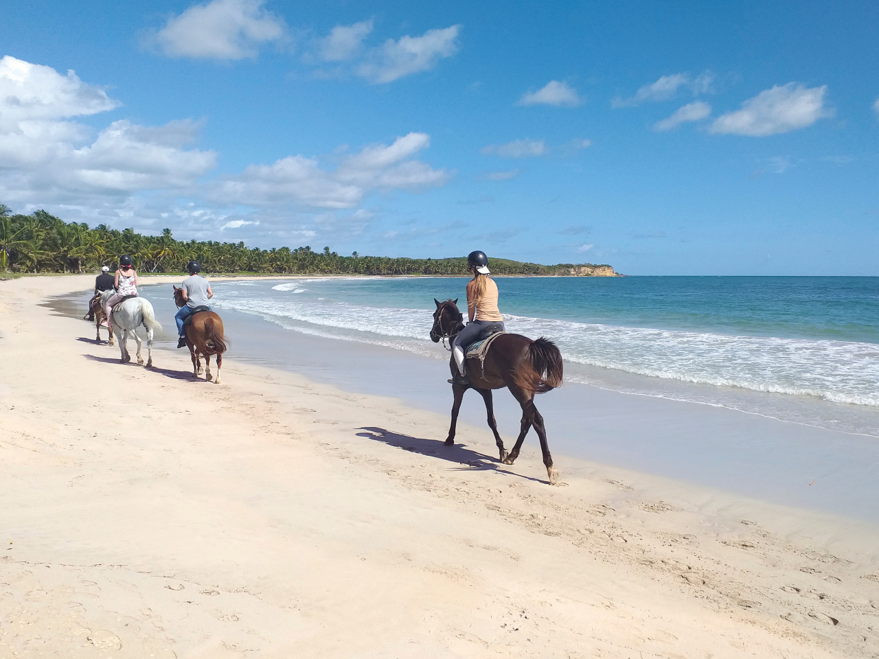 Balade à cheval sur la plage de Macabou.