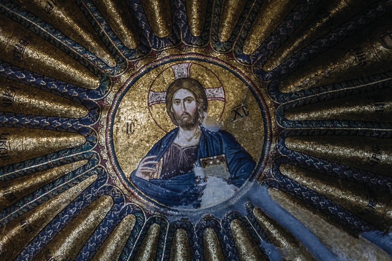 Mosaïque de la généalogie du Christ dans l'église byzantine Saint-Sauveur-In-Chora (dôme sud de l'ésonarthex).