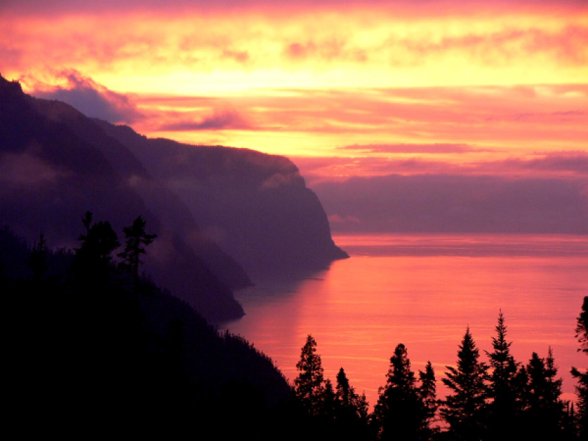 Coucher du soleil au Fjord du Saguenay